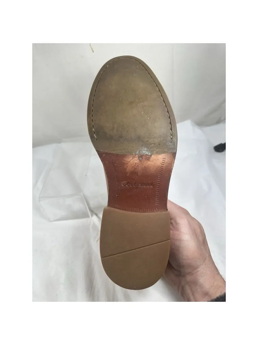 COLE HAAN SIZE 10 M MEN SHOES WILLIAMS CAP TOE OXFORD tan LEATHER C12337